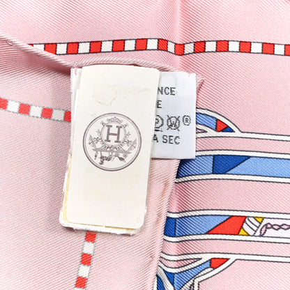 Hermes Silk Tatersale En Zigzag Pocket Square Vieux Rose Rouge 3 of 4