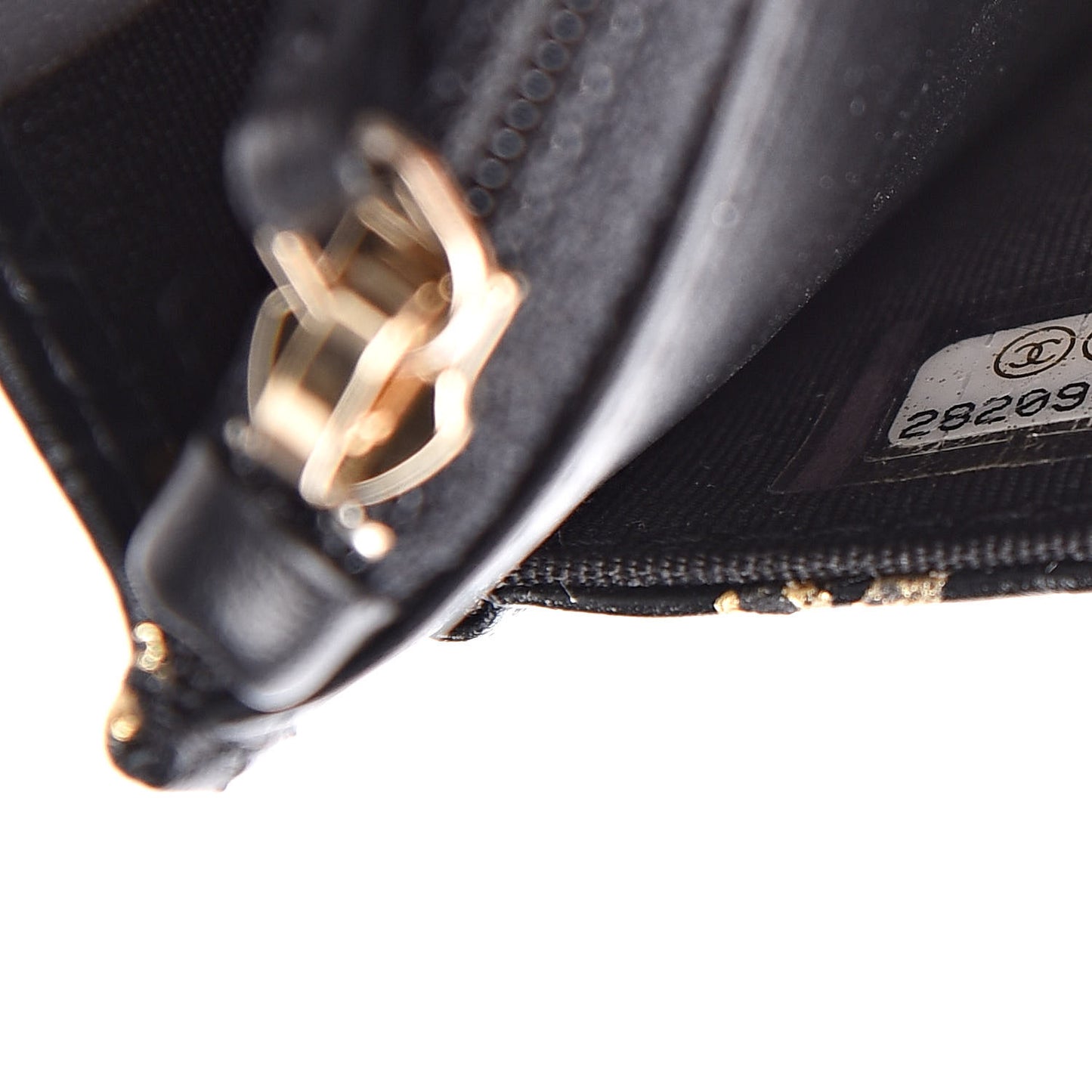 Calfskin Crocodile Embossed Graffiti 2.55 Crocodile Reissue Wallet On Chain WOC Black Gold