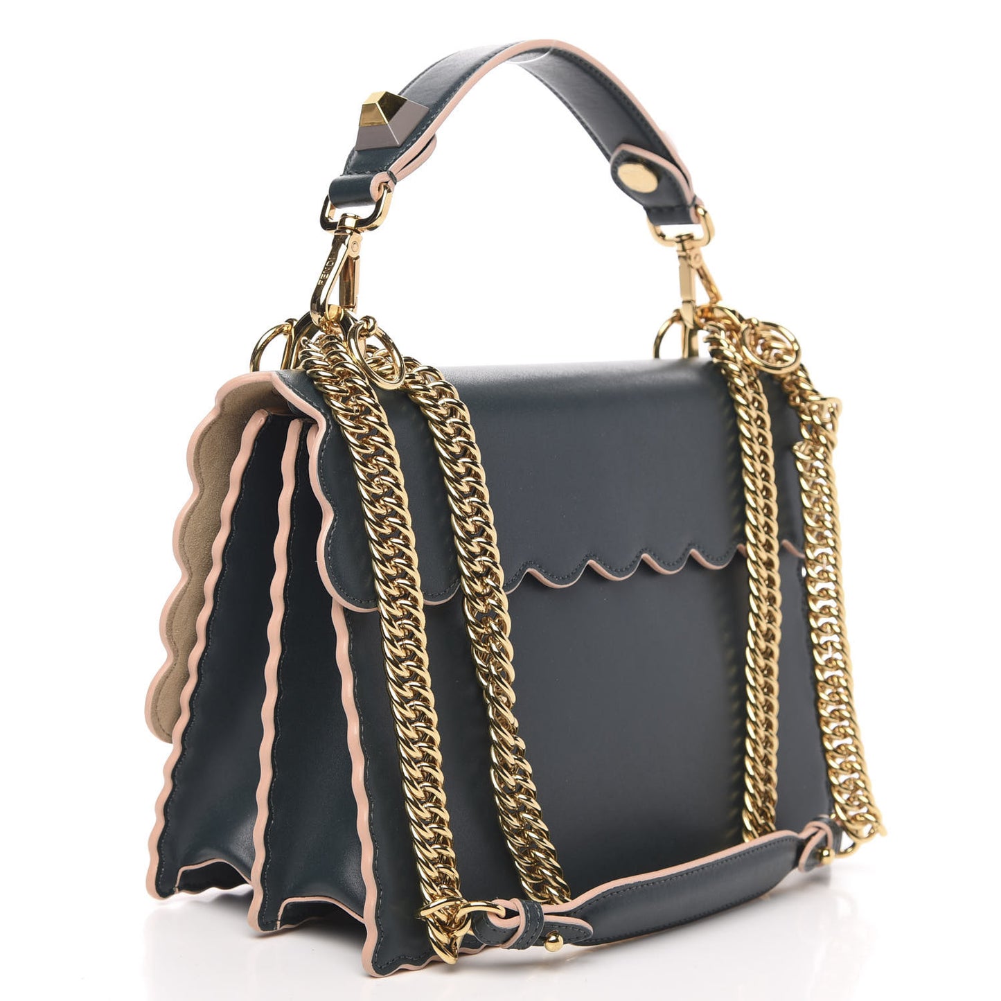 Vitello Liberty Scalloped Studded Kan I Shoulder Bag Amazzonia