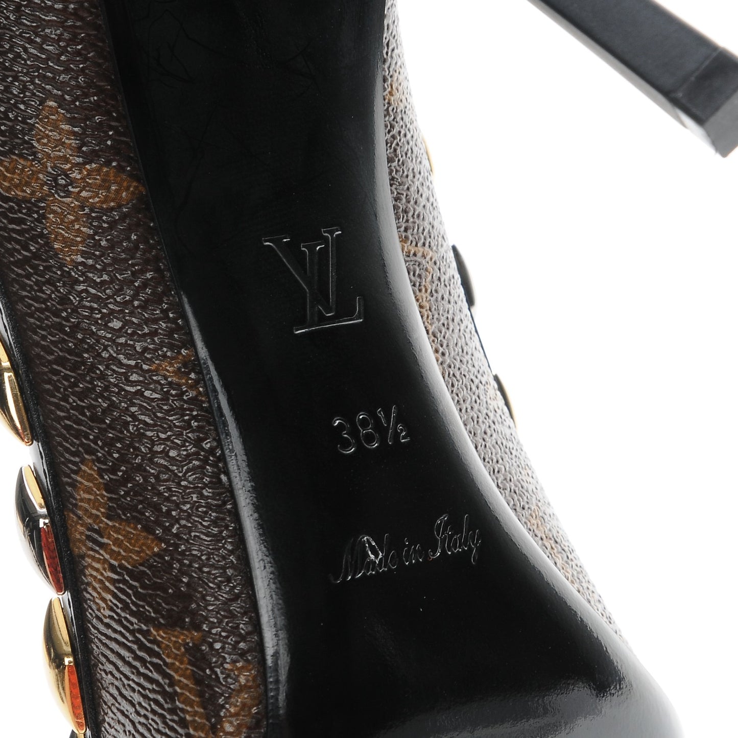 Calfskin Monogram Eldorado Pumps 38.5 Cacao