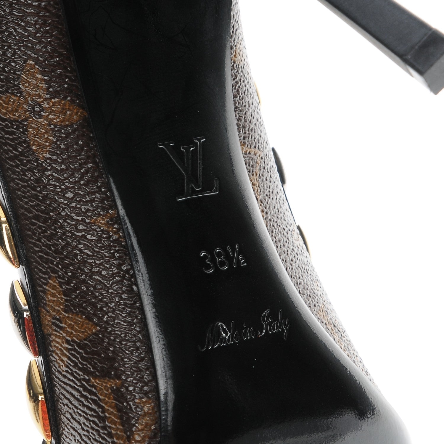 Louis Vuitton Calfskin Monogram Eldorado Pumps 38.5 Cacao 6 of 10