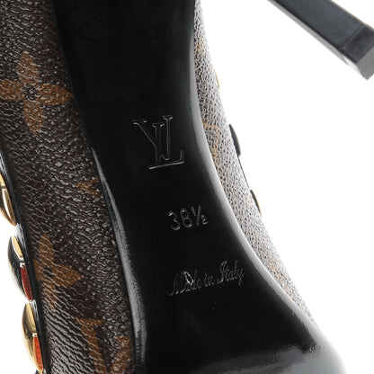 Louis Vuitton Calfskin Monogram Eldorado Pumps 38.5 Cacao 6 of 10