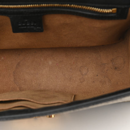 Gucci GG Supreme Monogram Calfskin Medium Padlock Shoulder Bag Beige Black Cuir 9 of 15
