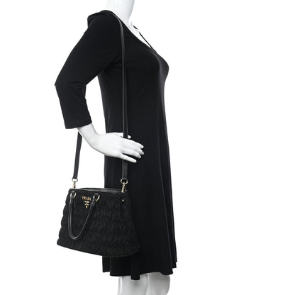 Prada Tessuto Nylon Gaufre Small Tote Black 2 of 9