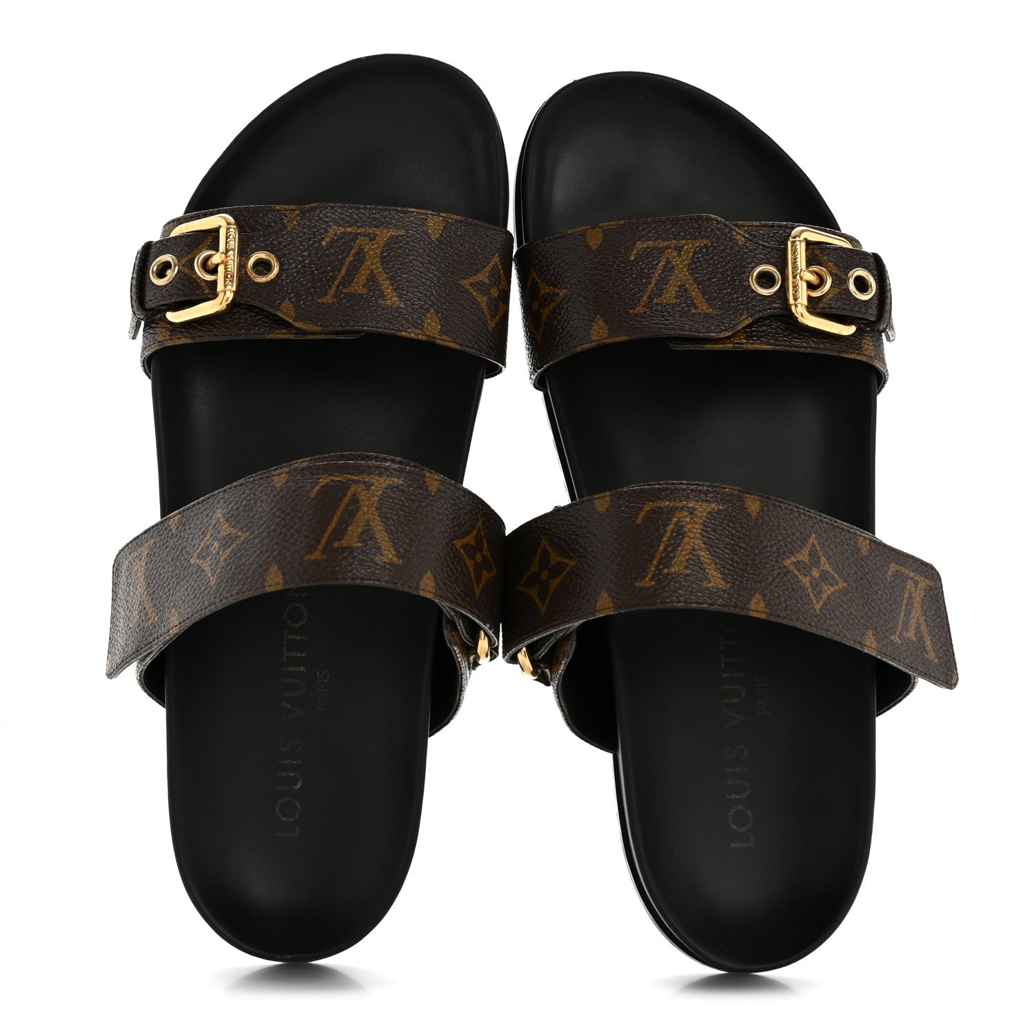 Louis Vuitton Monogram Bom Dia Mule Sandals 39 Black 2 of 10