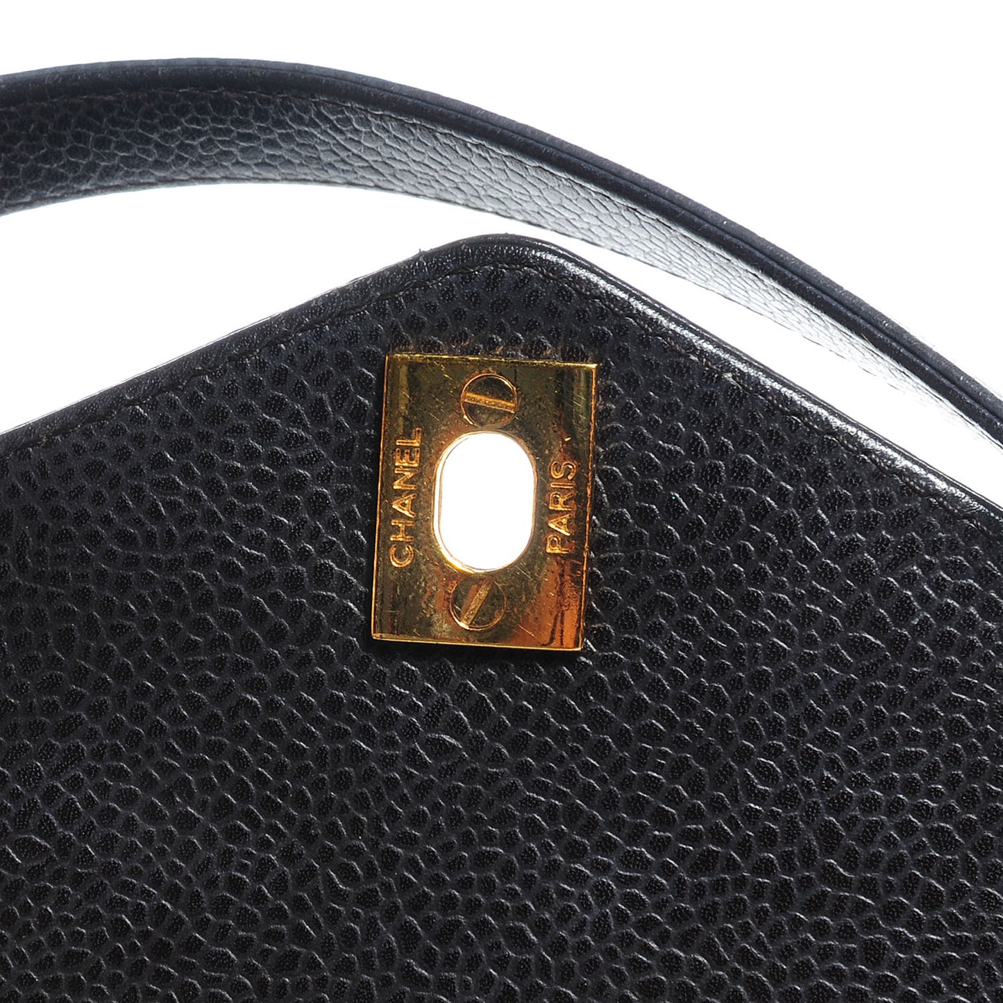 Caviar Flap Shoulder Bag Brown