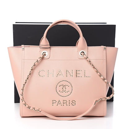 Chanel Caviar Small Studded Deauville Tote Light Pink 11 of 11