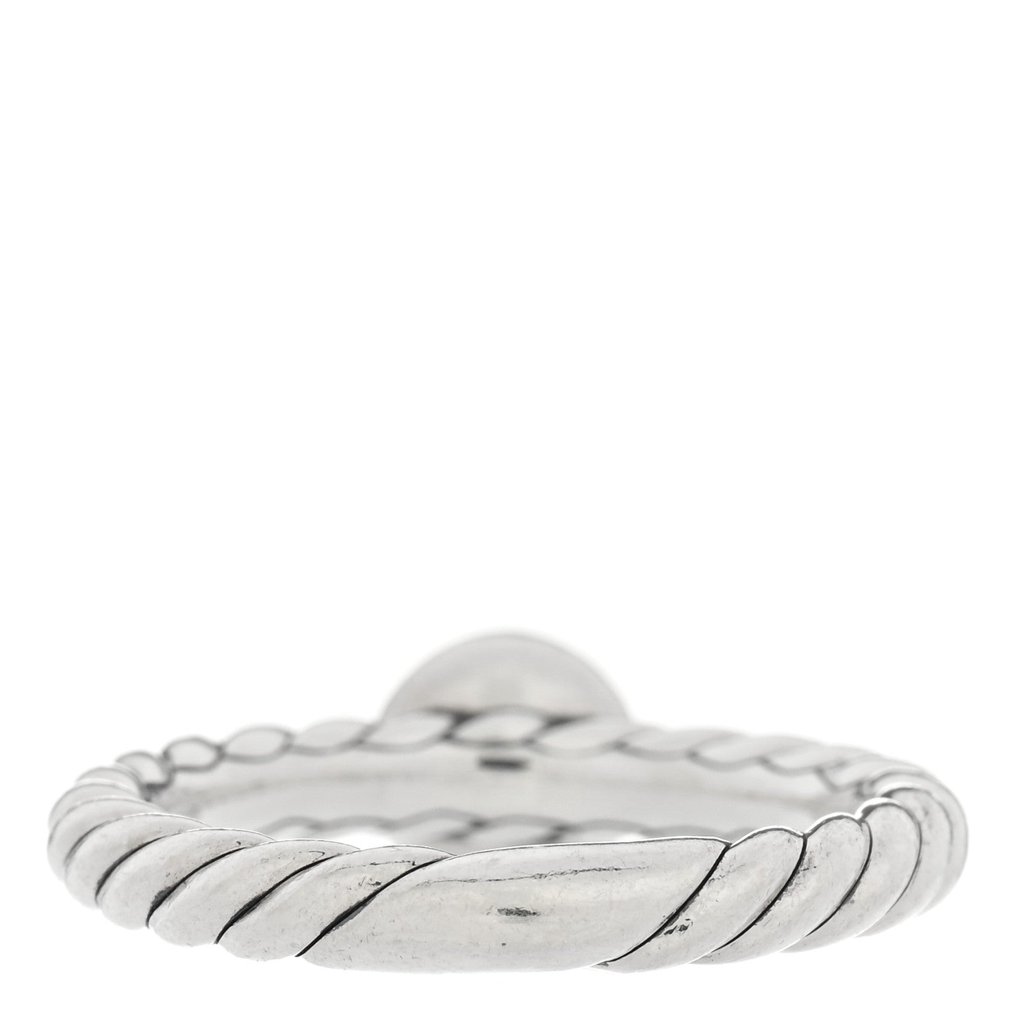 David Yurman Sterling Silver 14K Yellow Gold Diamond Petite Cable Ring 52 6 4 of 5