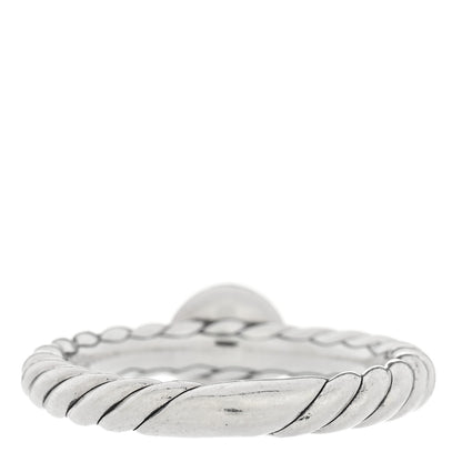 David Yurman Sterling Silver 14K Yellow Gold Diamond Petite Cable Ring 52 6 4 of 5