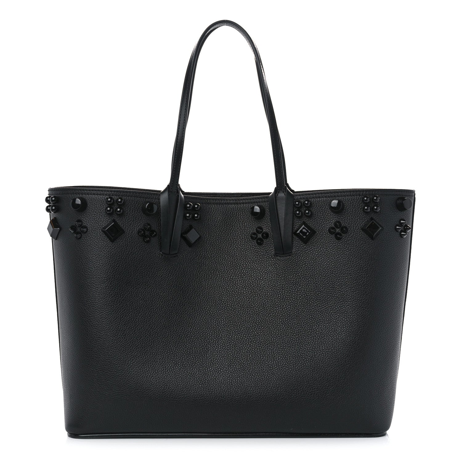 Christian Louboutin Calfskin Empire Spike Studded East West Cabata Tote Black 1 of 12