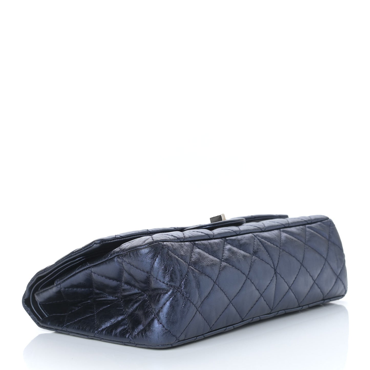 Metallic Aged Calfskin Quilted 2.55 Reissue 227 Flap Dark Navy Blue