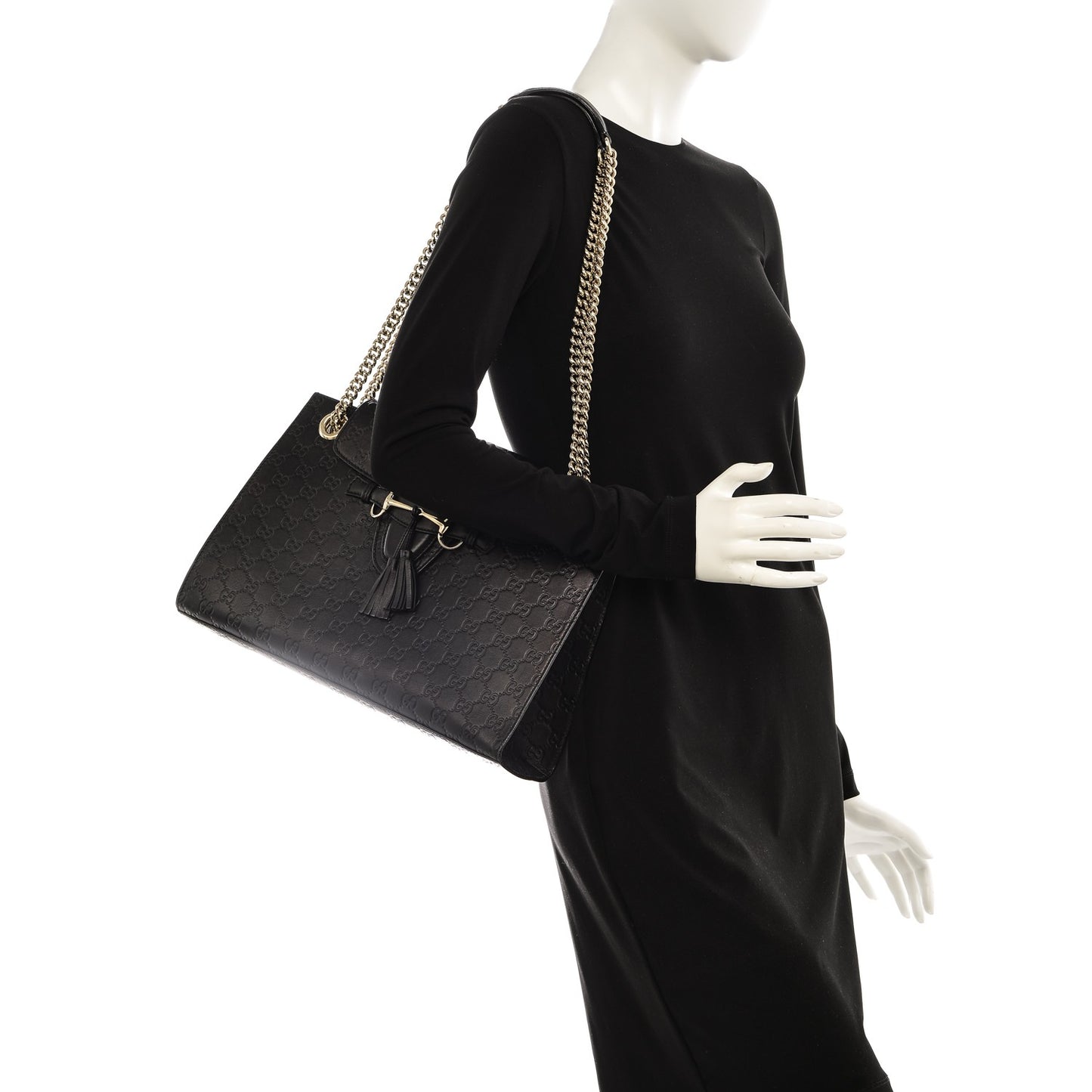 Guccissima Large Emily Chain Shoulder Bag Black
