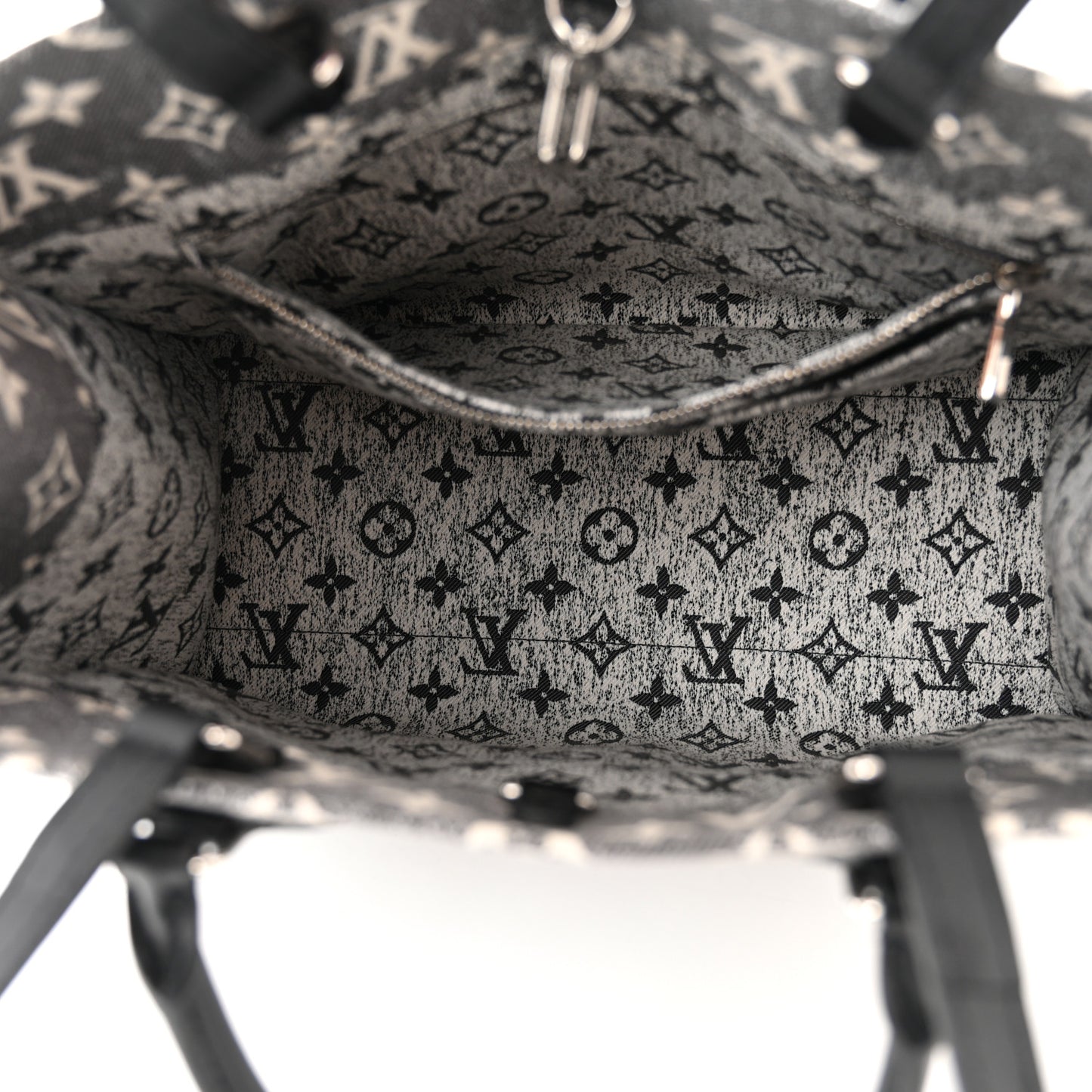 Monogram Jacquard Denim Onthego MM Black