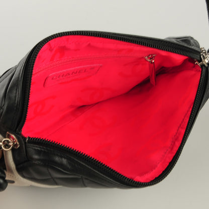 Chanel Calfskin Quilted Cambon Pochette Black White 7 of 7