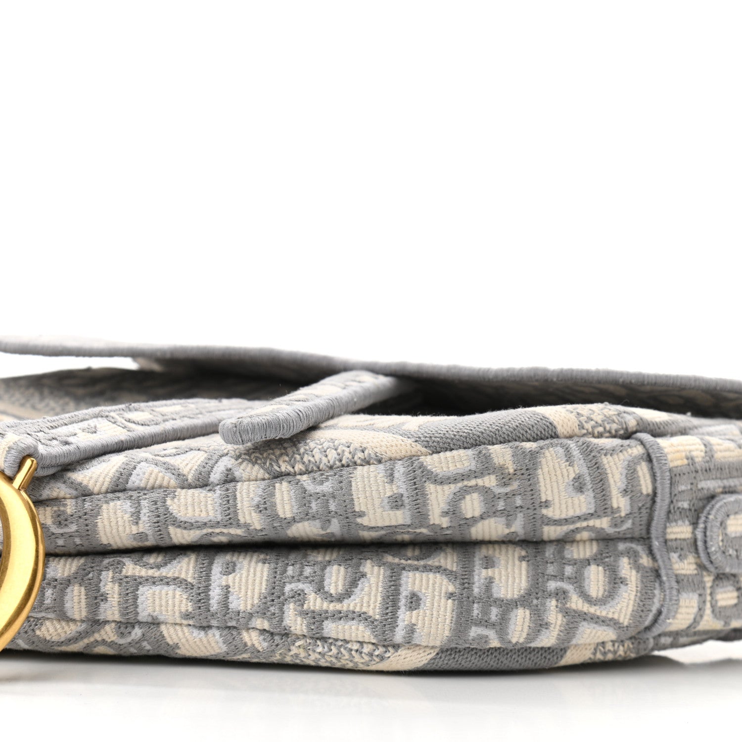 Christian Dior Oblique Embroidered Saddle Bag Gray 13 of 13