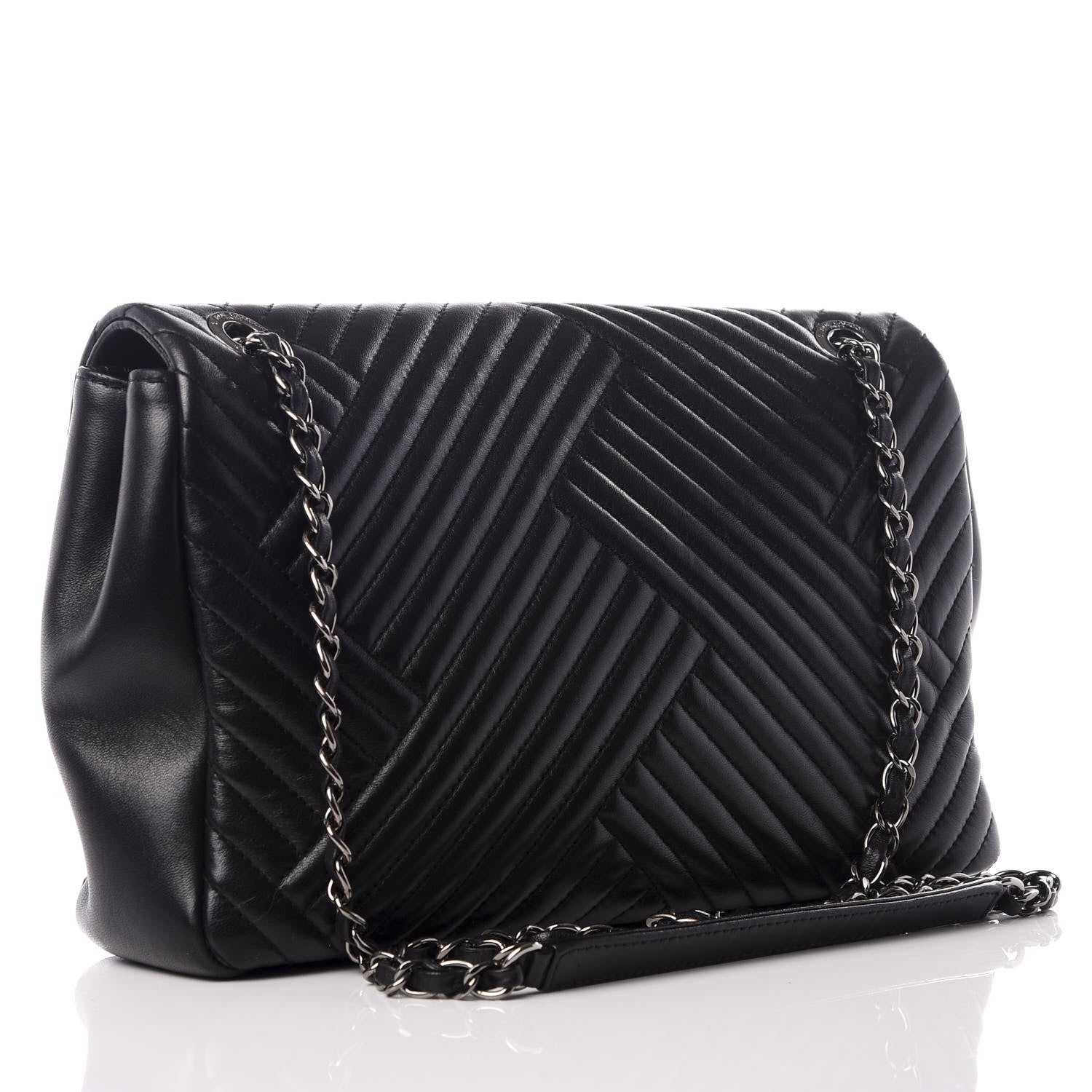 Chanel Lambskin Large CC Crossing Flap Black 2 of 8