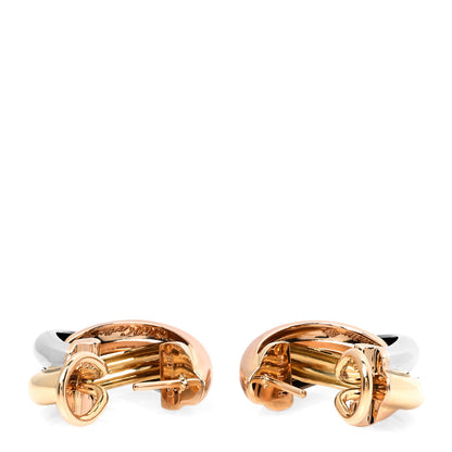 Cartier 18K Pink Yellow White Gold 7.6mm Trinity Hoop Earrings 3 of 5