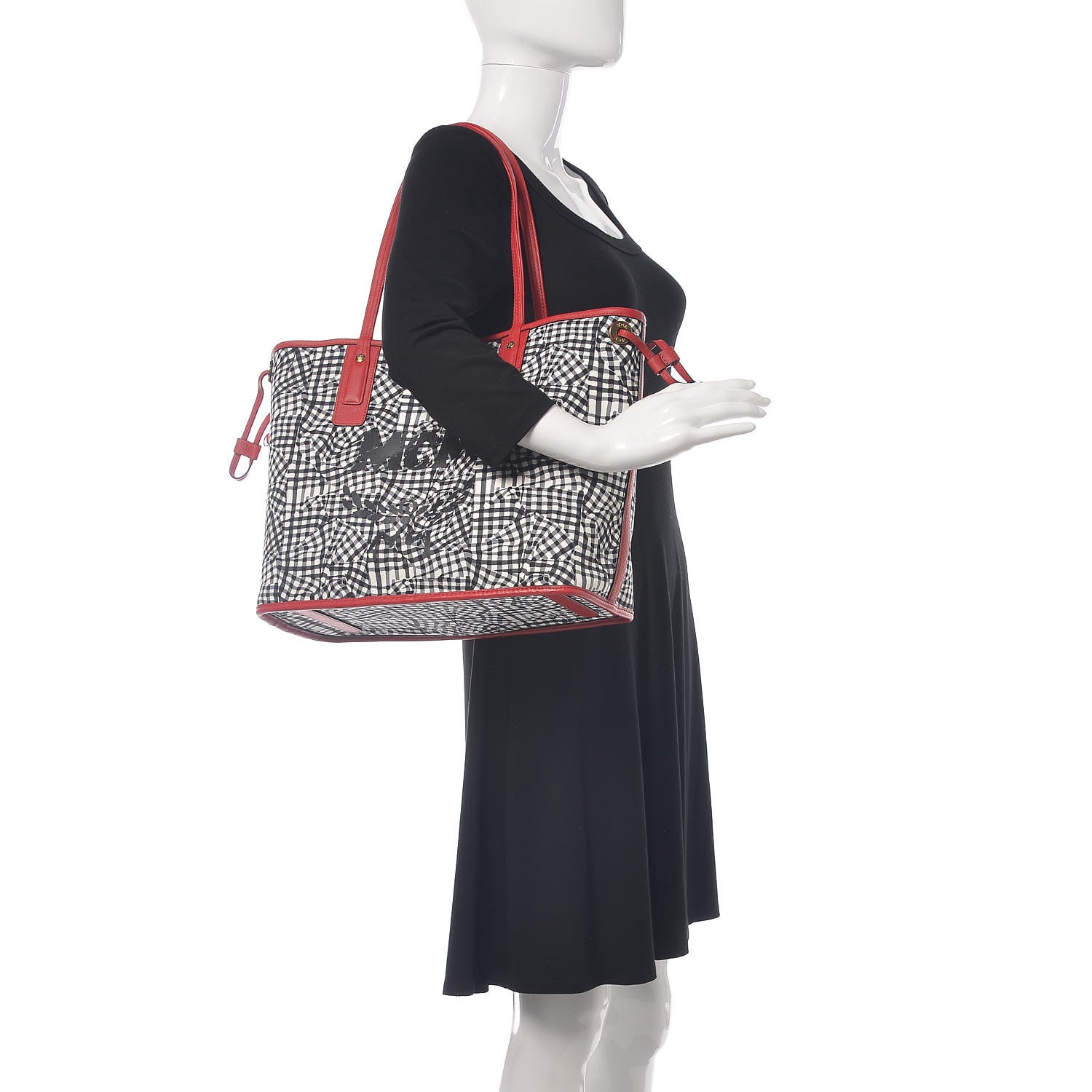 MCM Visetos Medium Liz Reversible Shopper Tote Ruby Red 2 of 12