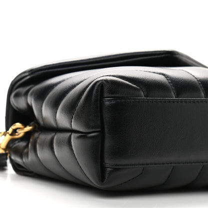 Saint Laurent Calfskin Y Quilted Monogram Toy Loulou Crossbody Bag Black 7 of 8