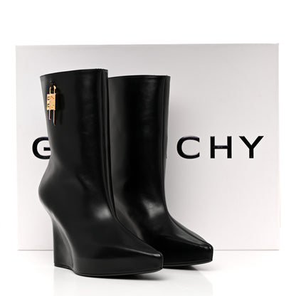 Givenchy Calfskin G Lock 80mm Wedge Low Boots 38.5 Black 11 of 11