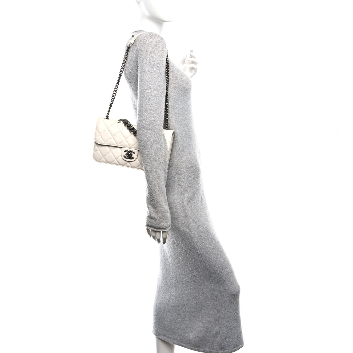 Chanel Glazed Calfskin Medium Perfect Edge Flap White 2 of 10
