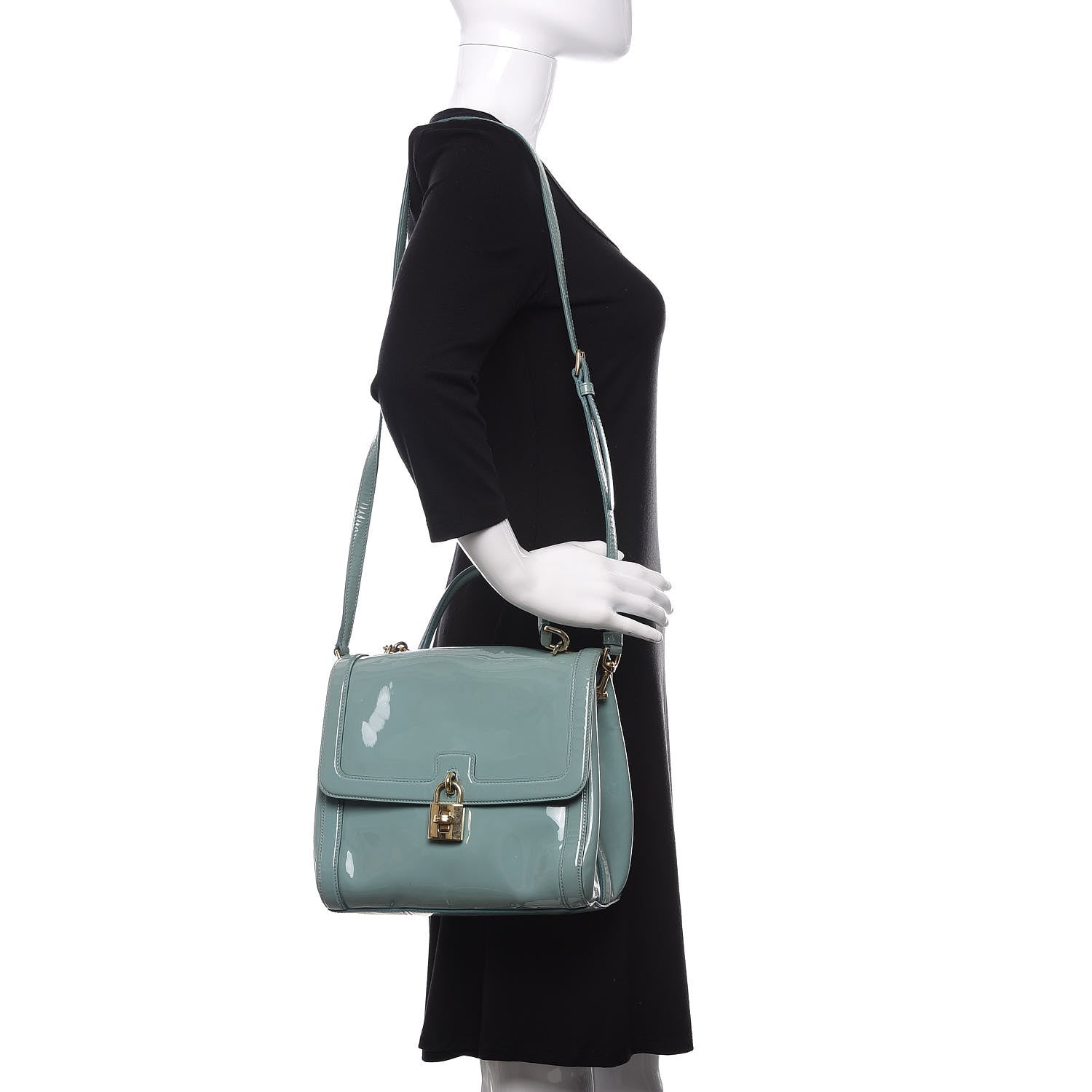 Dolce & Gabbana Patent Miss Dolce Satchel Light Blue 2 of 11