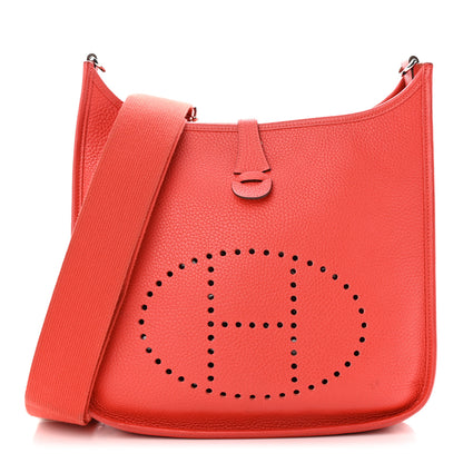 Hermes Taurillon Clemence Evelyne III PM Rouge Pivoine 1 of 13