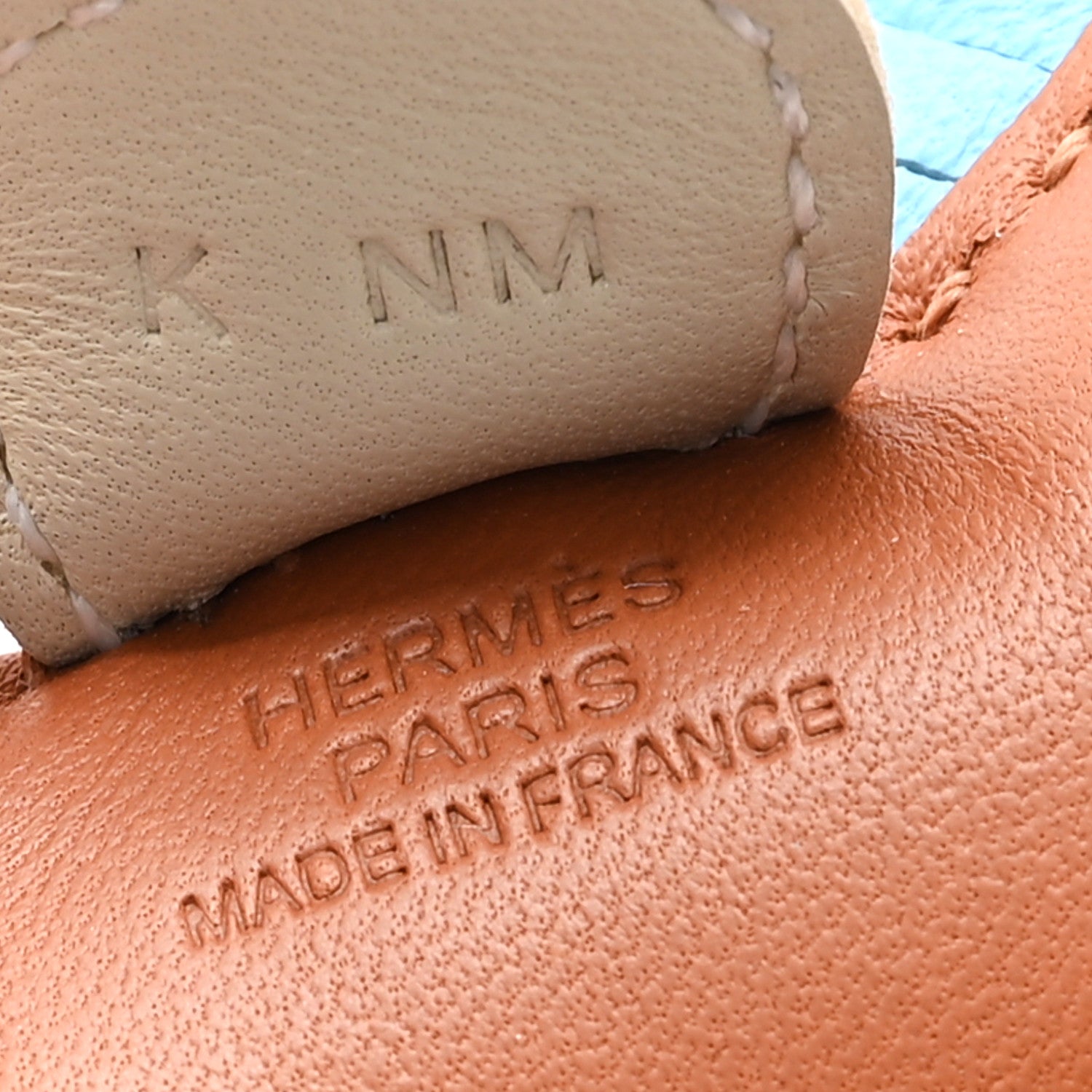 Hermes Milo Lambskin Grigri Rodeo Horse Bag Charm PM Sesame Craie Celeste 3 of 4