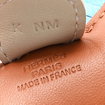 Hermes Milo Lambskin Grigri Rodeo Horse Bag Charm PM Sesame Craie Celeste 3 of 4