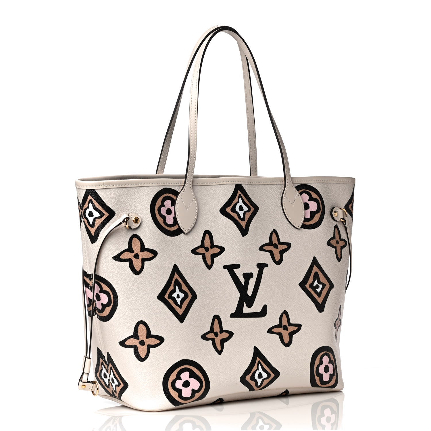 Louis Vuitton Monogram Giant Wild At Heart Neverfull MM Creme 3 of 11