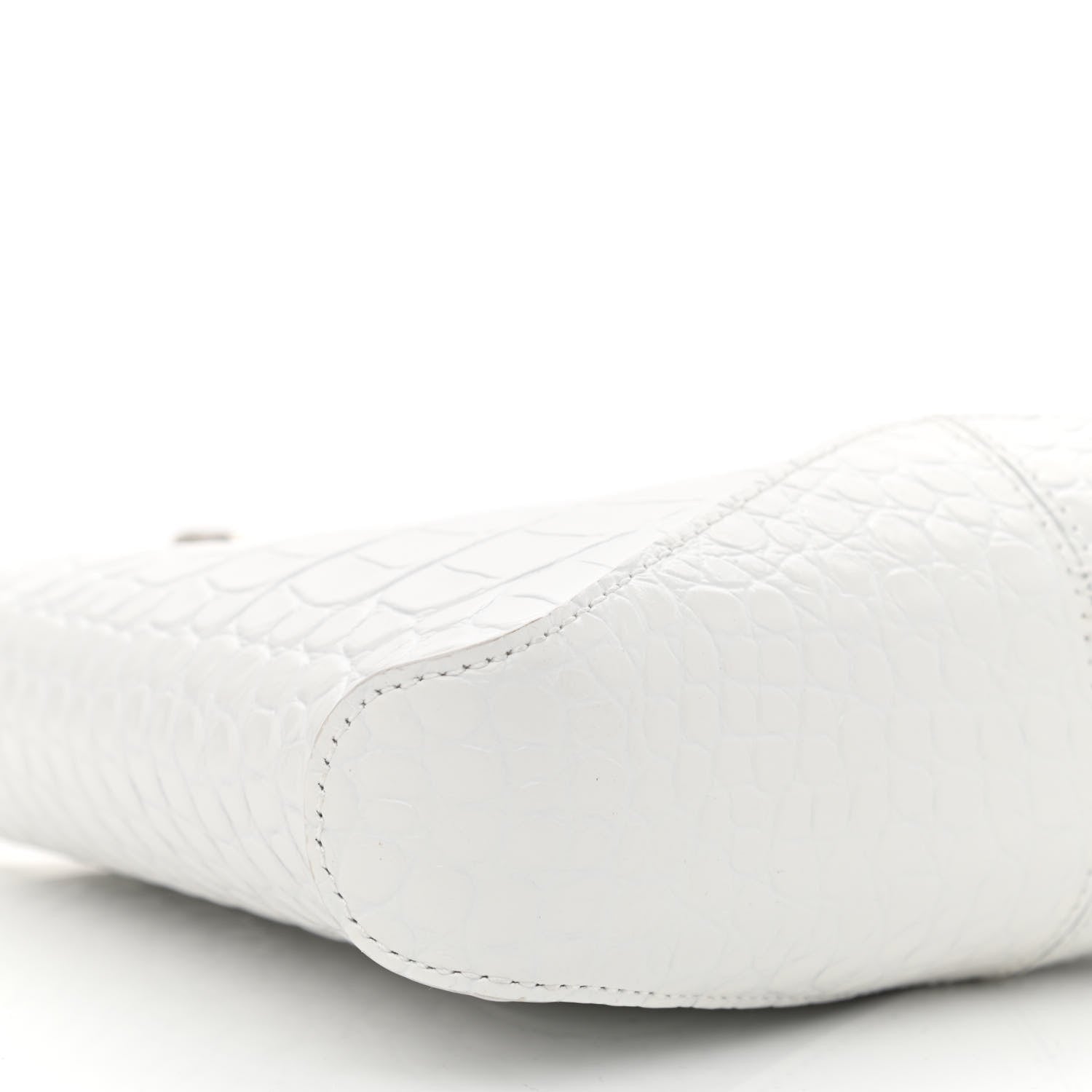 Balenciaga Shiny Super Supple Calfskin Crocodile Embossed Small XX Bag Optic White 9 of 10