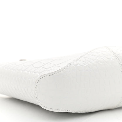 Balenciaga Shiny Super Supple Calfskin Crocodile Embossed Small XX Bag Optic White 9 of 10