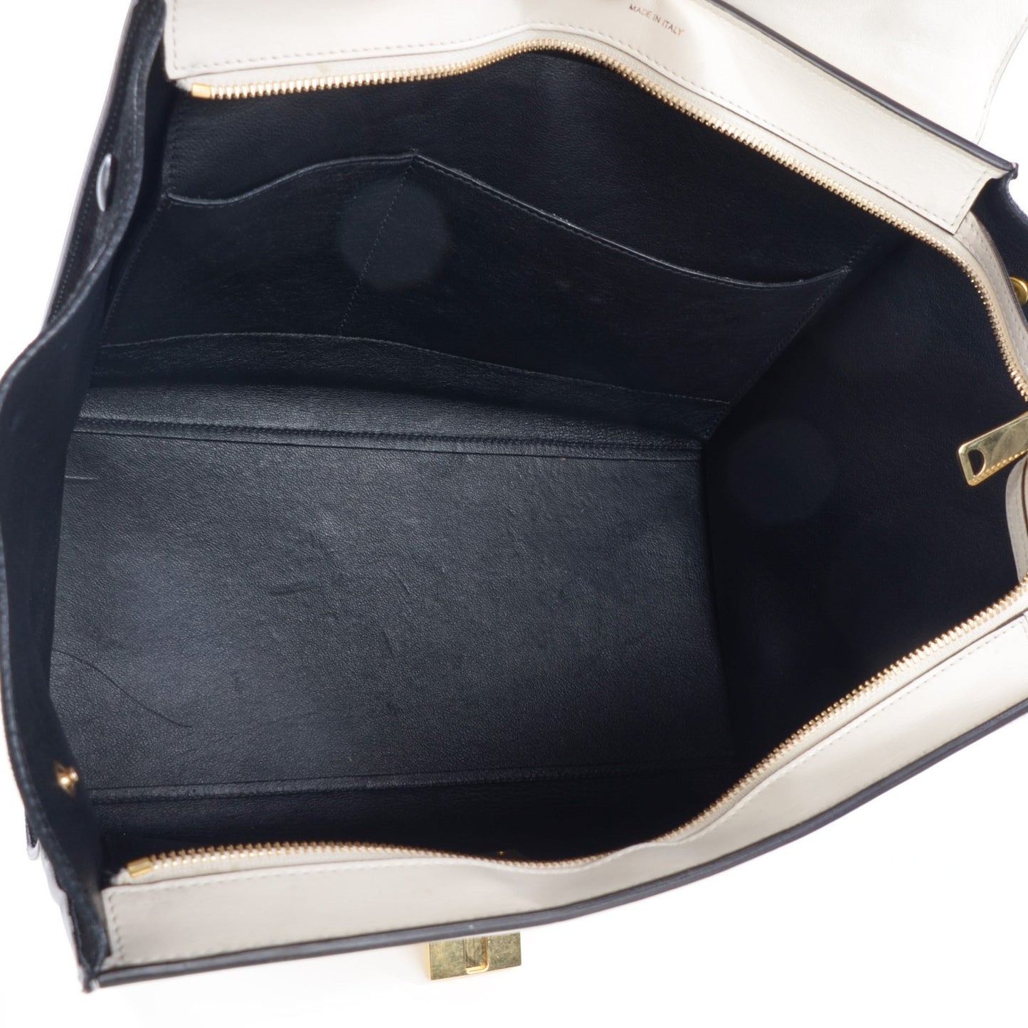 Calfskin Suede Whipsnake Medium Trapeze Black White