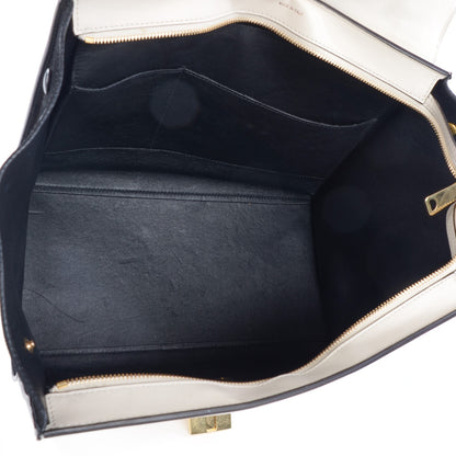 Celine Calfskin Suede Whipsnake Medium Trapeze Black White 5 of 8