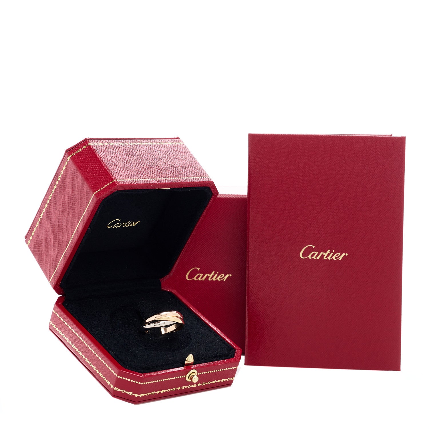 Cartier 18K Pink Yellow White Gold Small Trinity Ring 55 7.25 6 of 6
