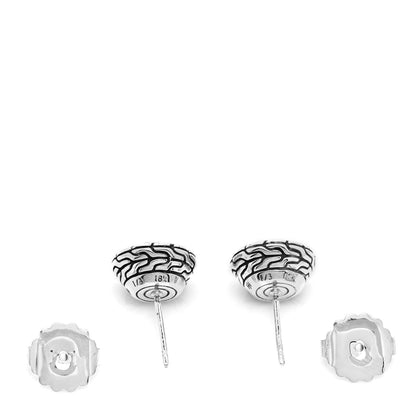 John Hardy Sterling Silver 18K Yellow Gold Palu Round Earrings 4 of 5