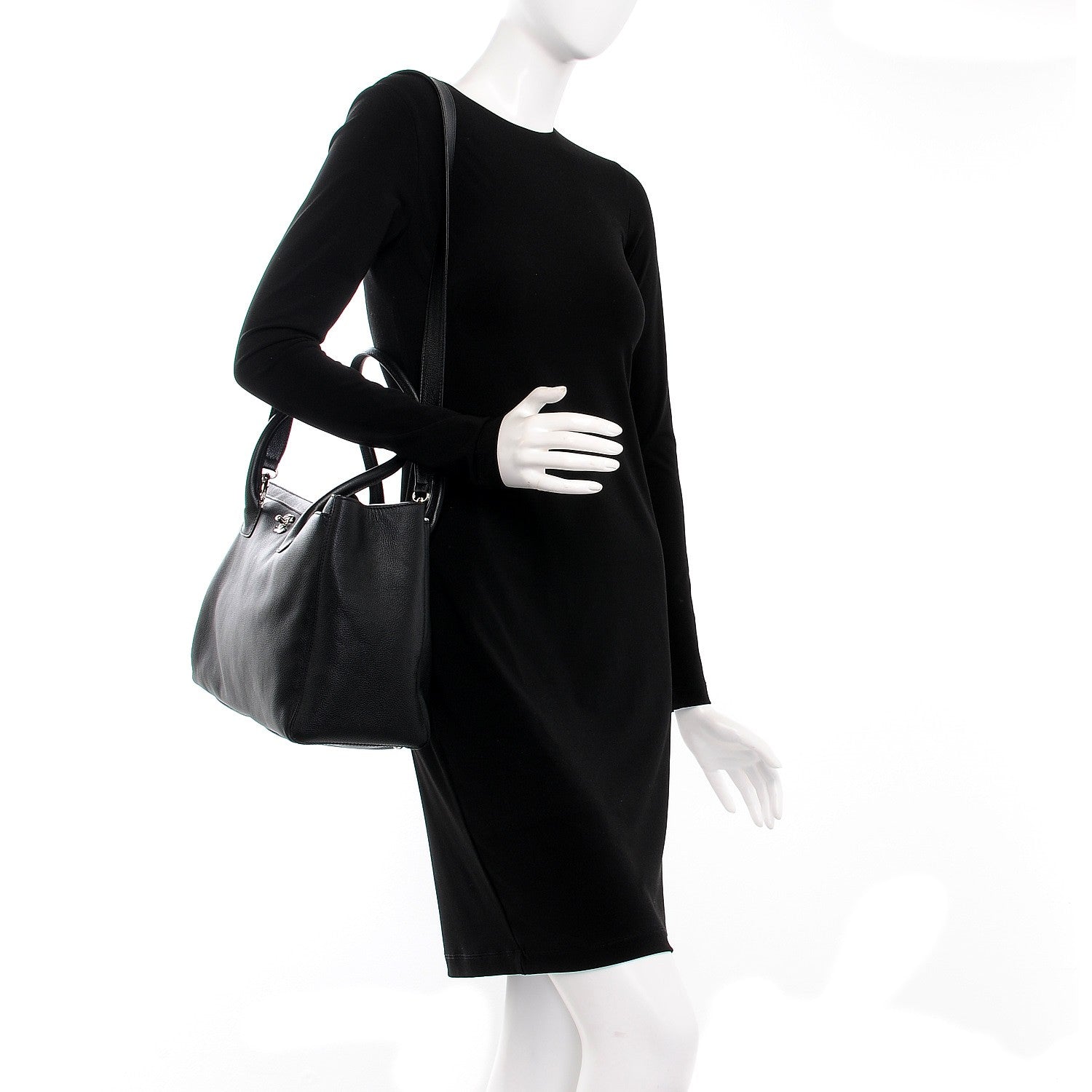 Chanel Calfskin Cerf Executive Shopper Tote Black 2 of 13