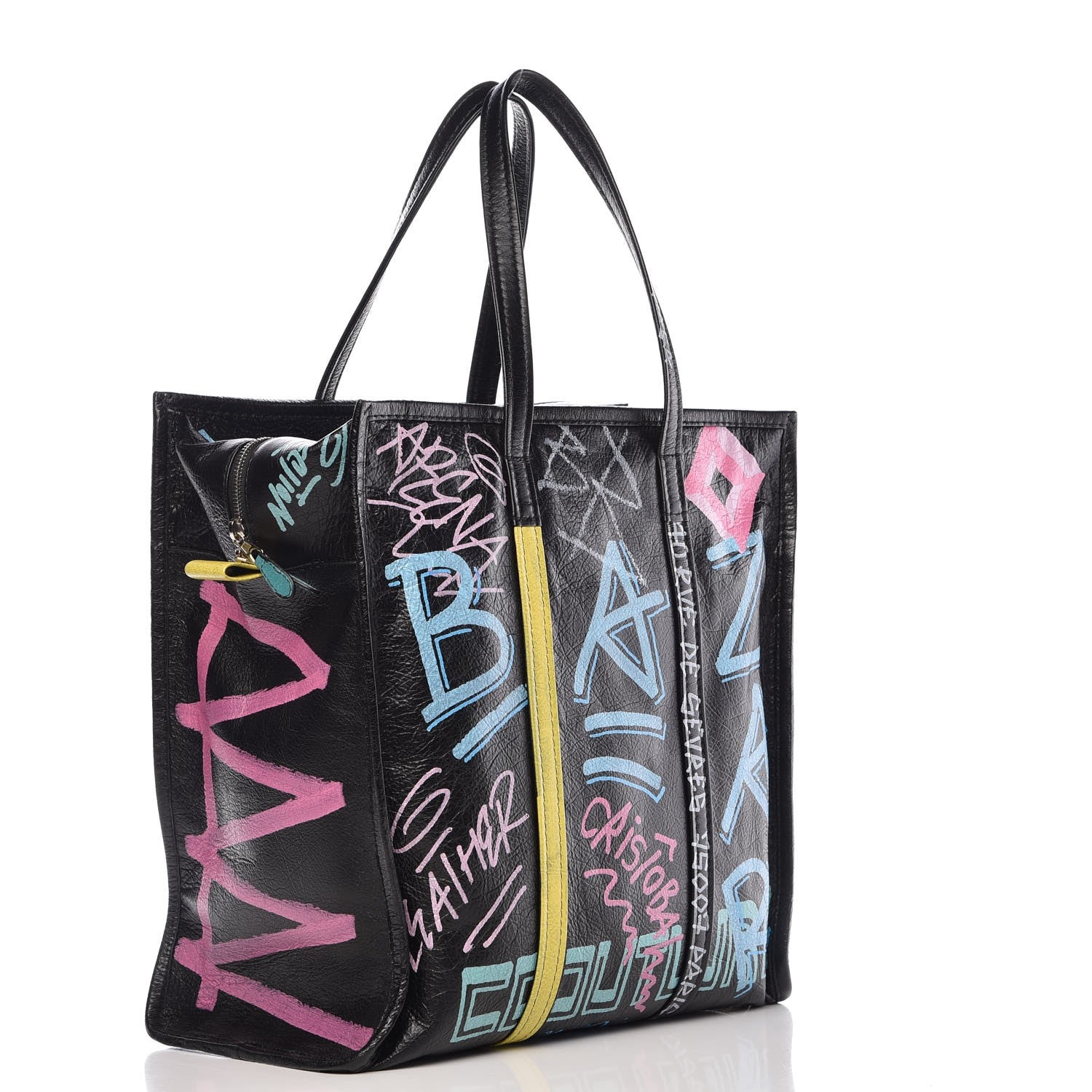 Balenciaga Agneau Arena Graffiti All Over Medium Bazar Shopper Tote Black Multicolor 3 of 8
