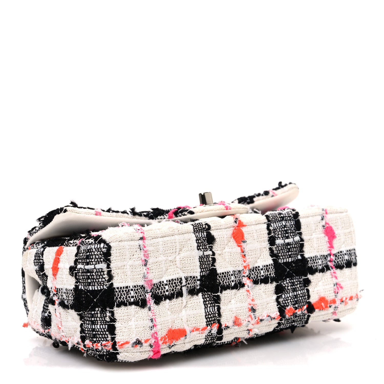 Chanel Tweed Quilted Mini Rectangular Flap Black White Pink 4 of 10