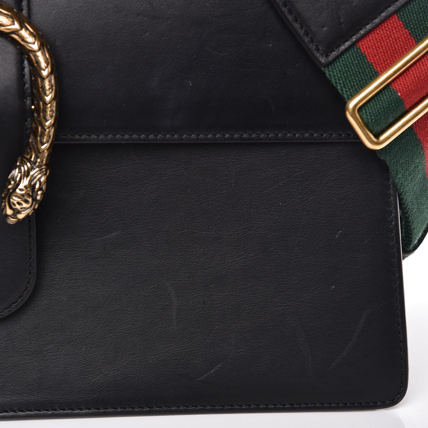 Moon Calfskin Web Large Dionysus Bamboo Top Handle Bag Black