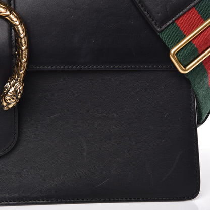 Gucci Moon Calfskin Web Large Dionysus Bamboo Top Handle Bag Black 14 of 15