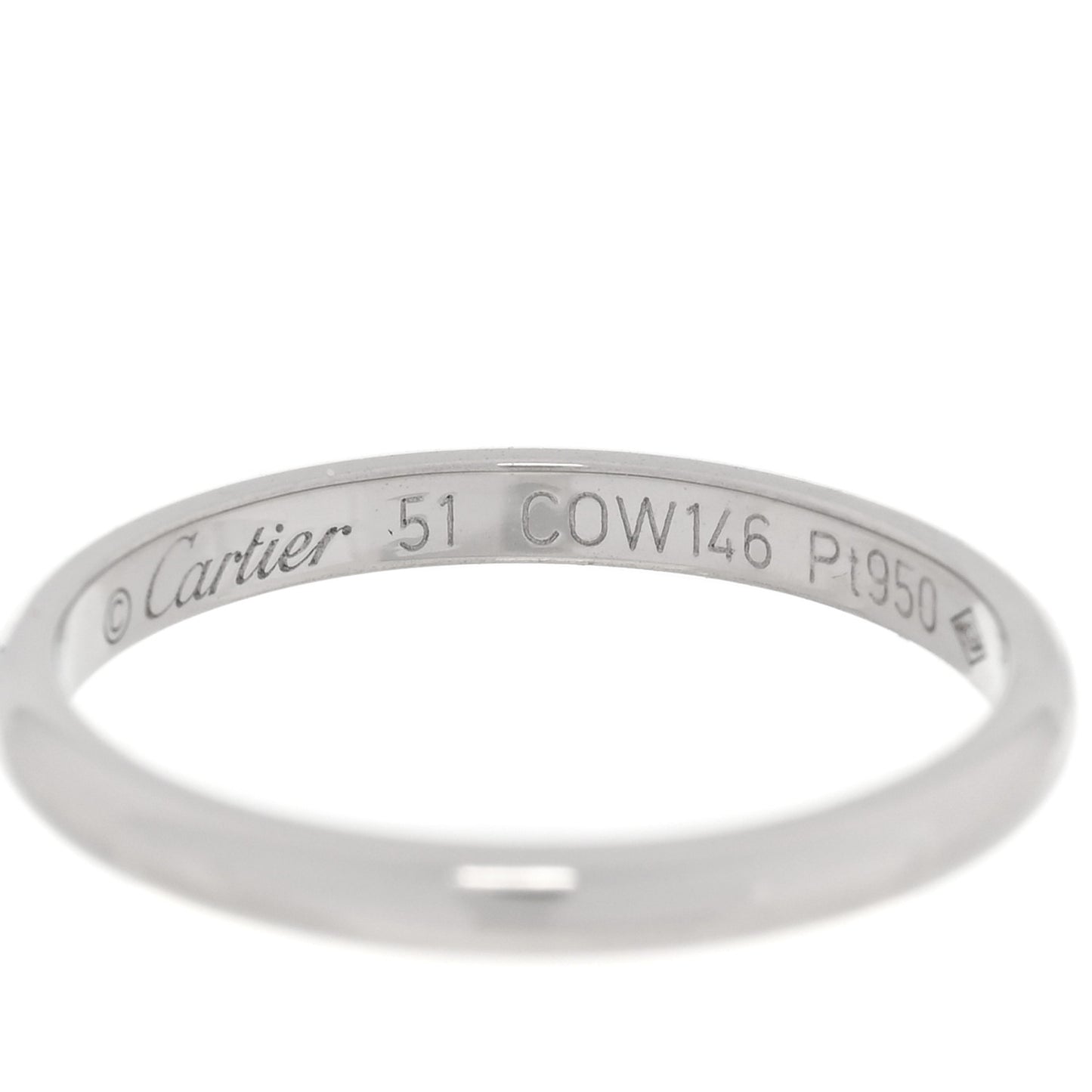 Platinum 2mm 1895 Wedding Band Ring 51 5.75