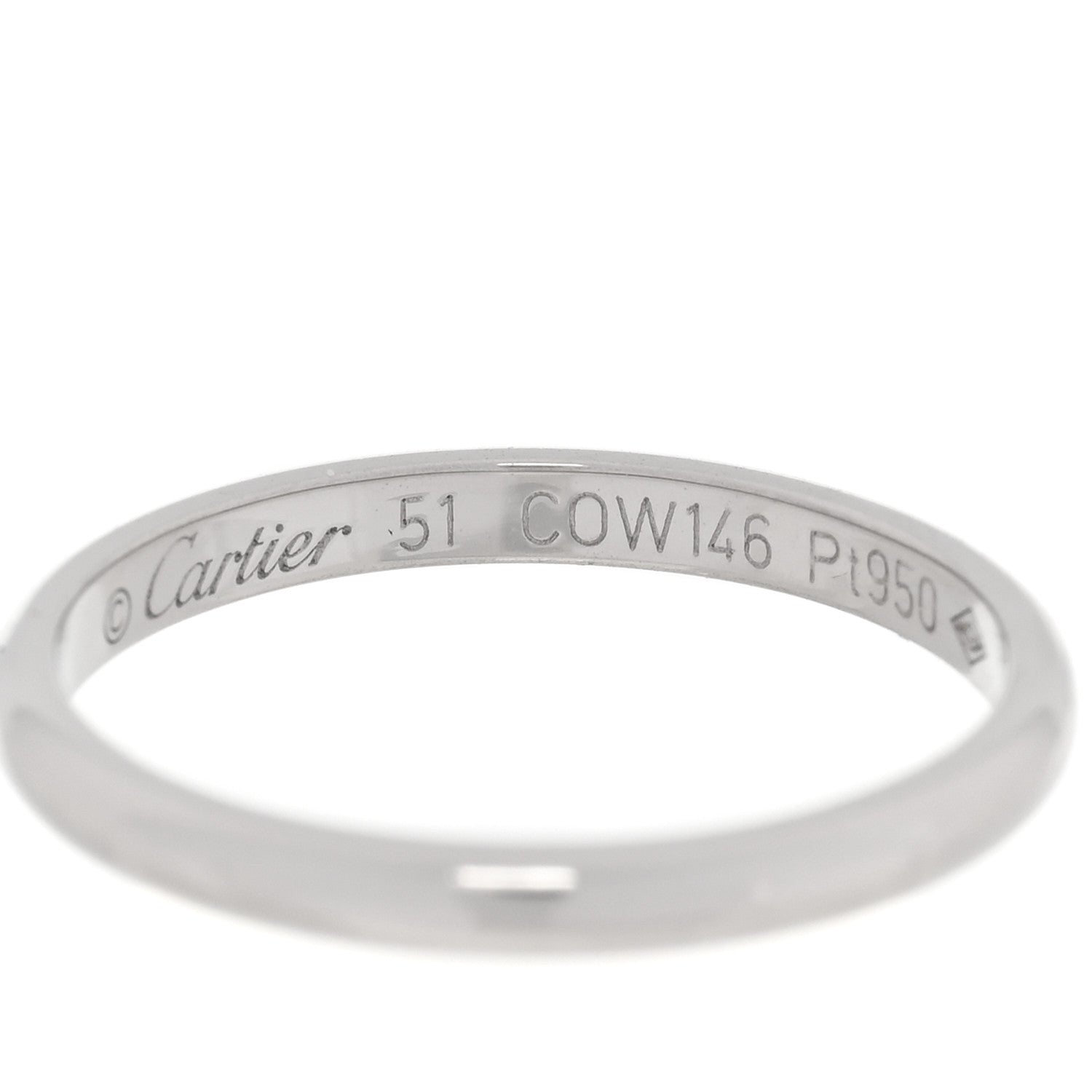 Cartier Platinum 2mm 1895 Wedding Band Ring 51 5.75 4 of 4