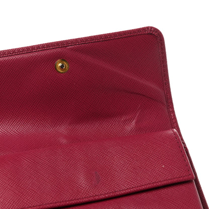 Prada Saffiano Metal Flap Wallet Ibisco 6 of 9