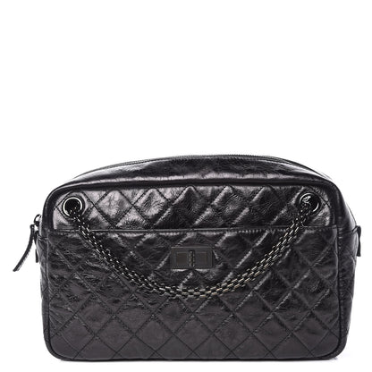 Chanel Metallic Aged Calfskin Quilted Medium Reissue Camera Case Black 1 of 9