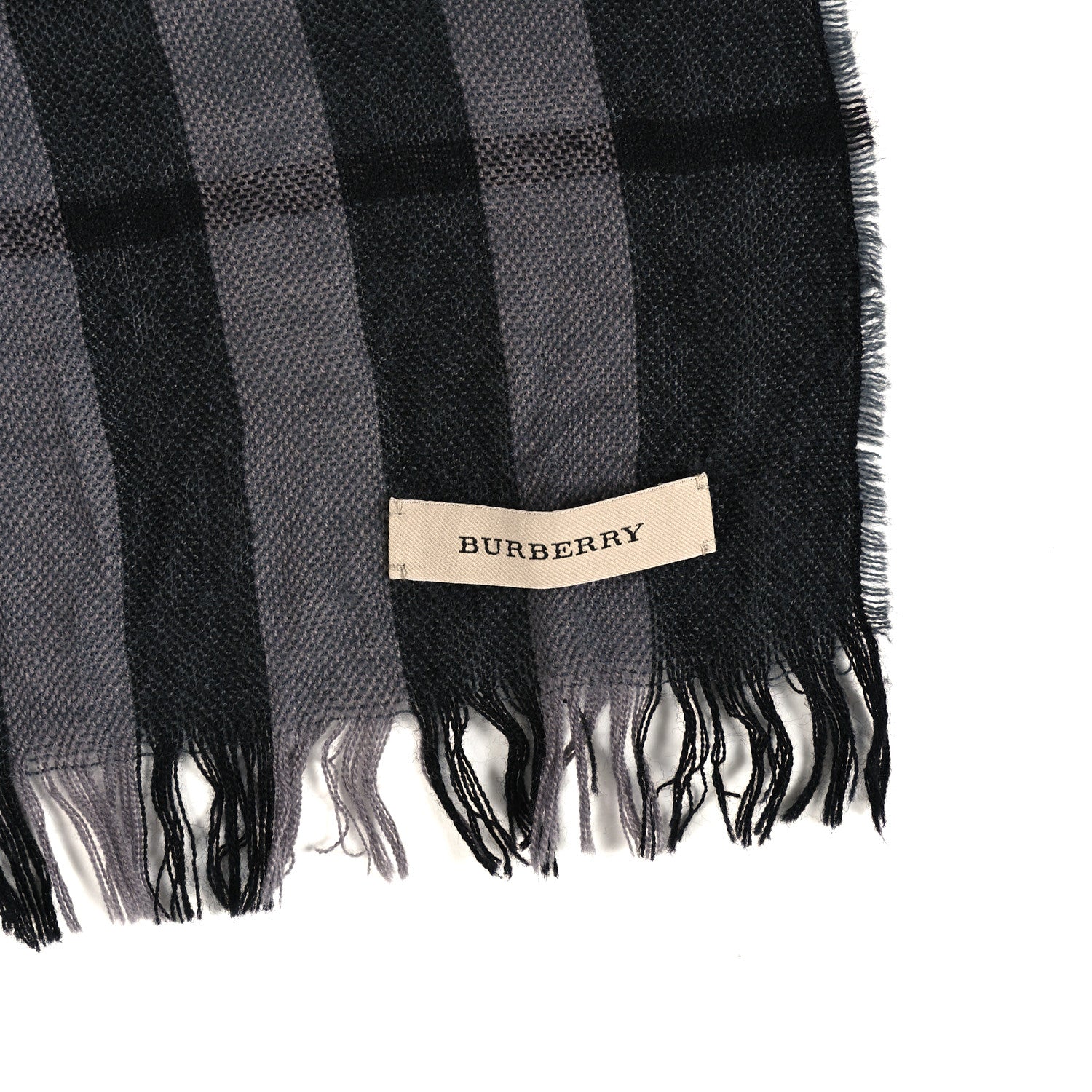 Burberry Wool Silk Gauze Giant Check Scarf Black 3 of 5