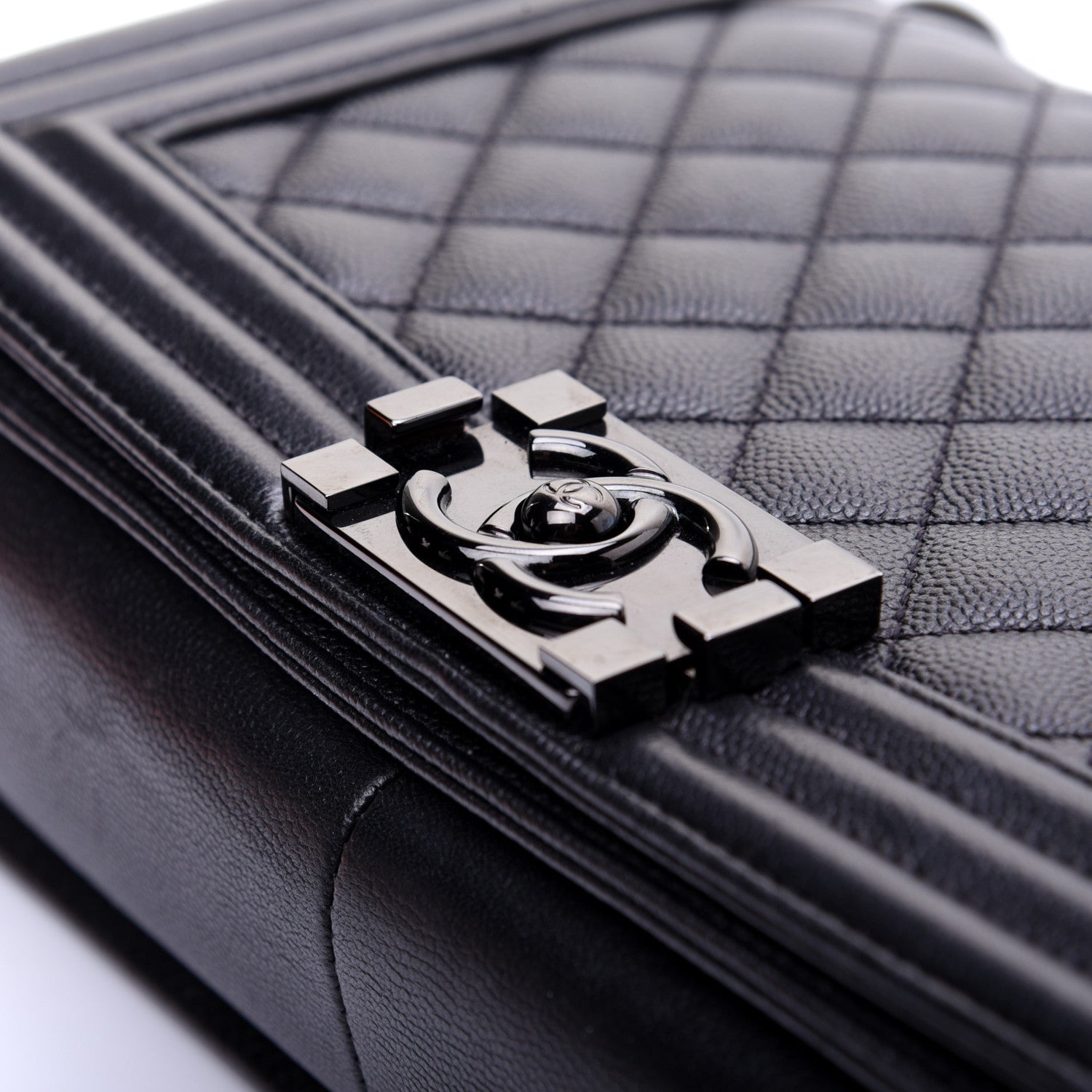 Chanel Caviar Quilted Medium Boy Flap So Black 12 of 14