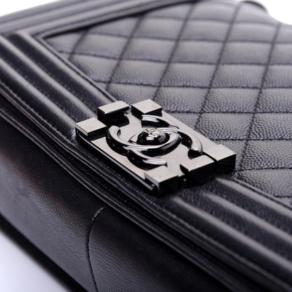 Chanel Caviar Quilted Medium Boy Flap So Black 12 of 14