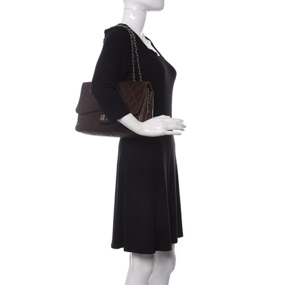 Chanel Washed Lambskin Quilted Jumbo Hybrid Reissue Flap Dark Brown 2 of 12