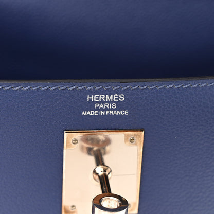 Hermes Evercolor Verso Kelly Retourne 28 Bleu Brighton Capucine 6 of 17